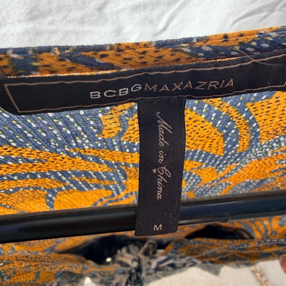 Bcbgmaxazria Blue And Orange Patterned Dress - image 7